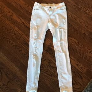 Worn once. White denim jeans